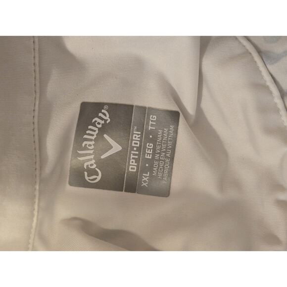 Callaway Golf Polo Mens 2XL Shirt Opti Dri Golf Club Pattern White - Picture 7 of 9